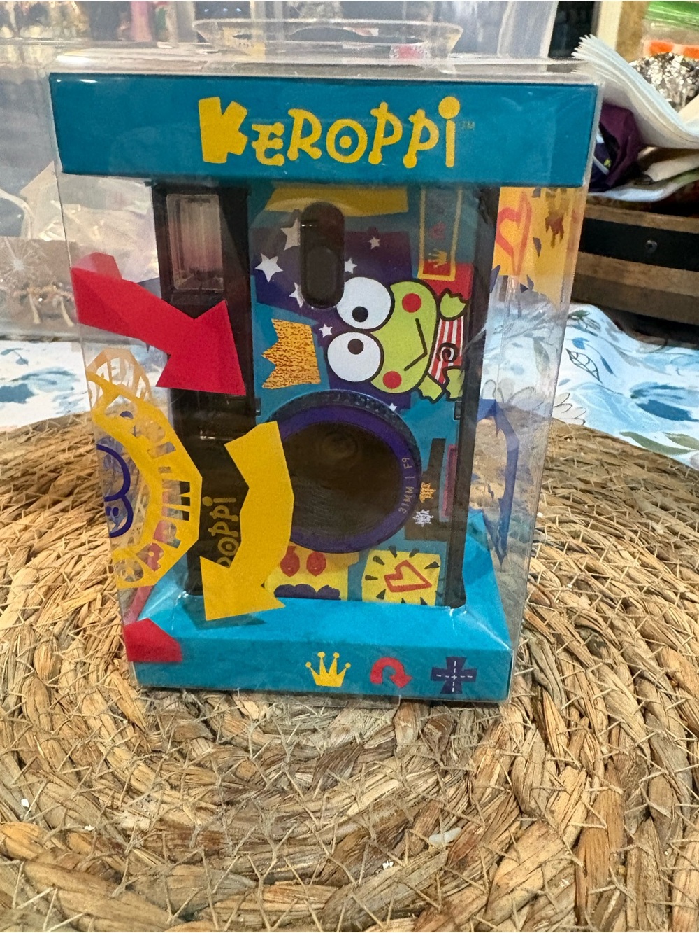 Sanrio Keroppi Kids Toy Camera in Bright Blue with Yellow & Red Accents